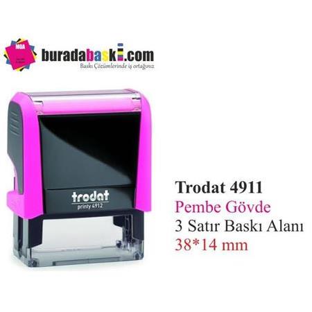 Trodat 4911 Pembe Otomatik Kaşe