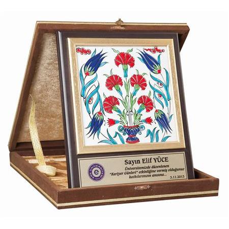 Kahve Flok Kutulu Özel Plaket