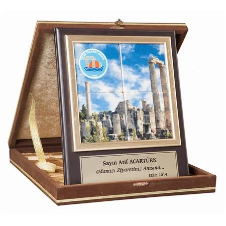 Kahve Flok Kutulu Özel Plaket 2